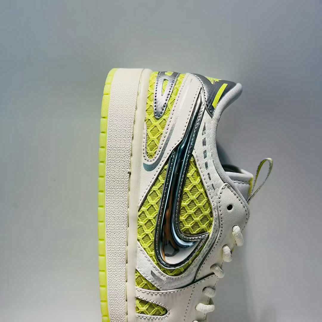 Nike Dunk Low Disrupt 2 Coconut Milk Metallic Silver Barely Volt Women's Shoes DV4029-100 Yellow Mesh Sneakers Lifestyle Fashion Trainers - Image 7