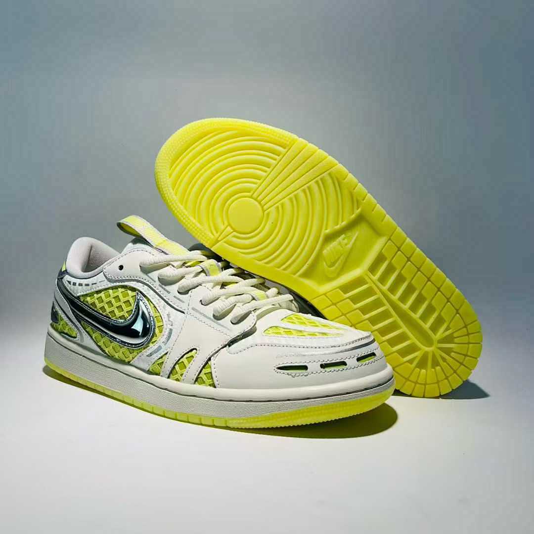 Nike Dunk Low Disrupt 2 Coconut Milk Metallic Silver Barely Volt Women's Shoes DV4029-100 Yellow Mesh Sneakers Lifestyle Fashion Trainers - Image 8
