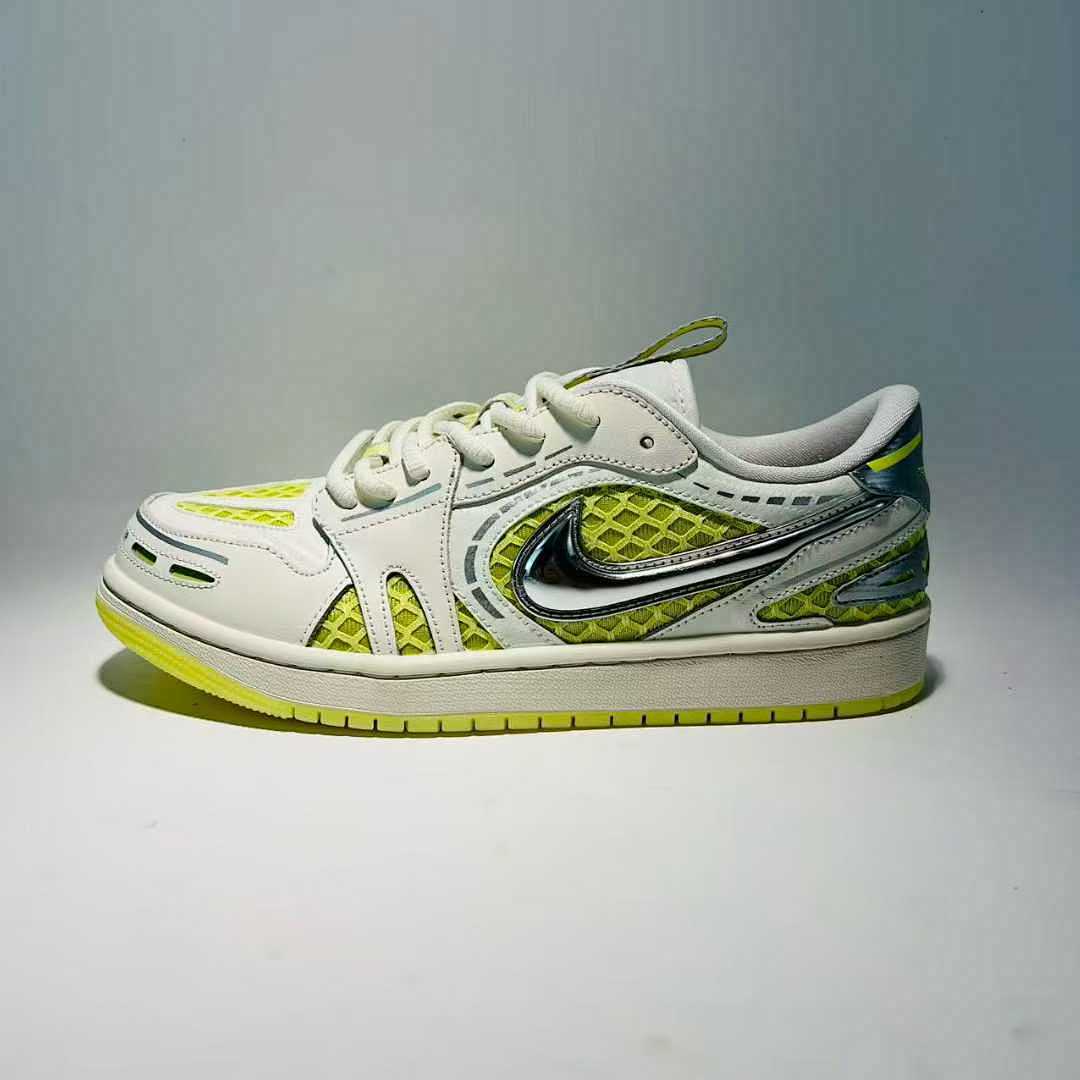 Nike Dunk Low Disrupt 2 Coconut Milk Metallic Silver Barely Volt Women's Shoes DV4029-100 Yellow Mesh Sneakers Lifestyle Fashion Trainers - Image 9