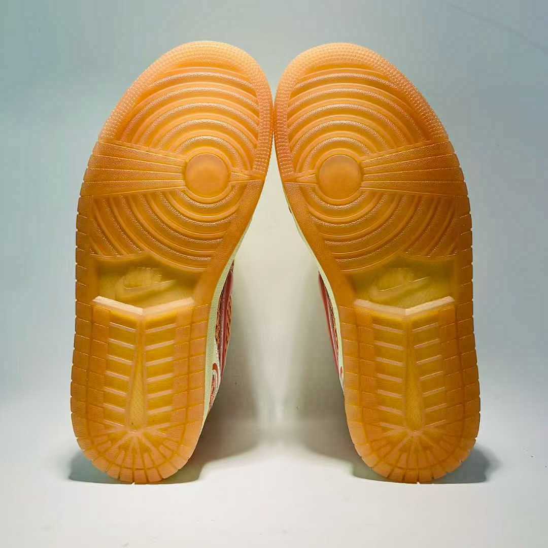 Nike Dunk Low Remastered White Vivid Orange Iridescent Scale Sneakers DX4357-100 - Image 5