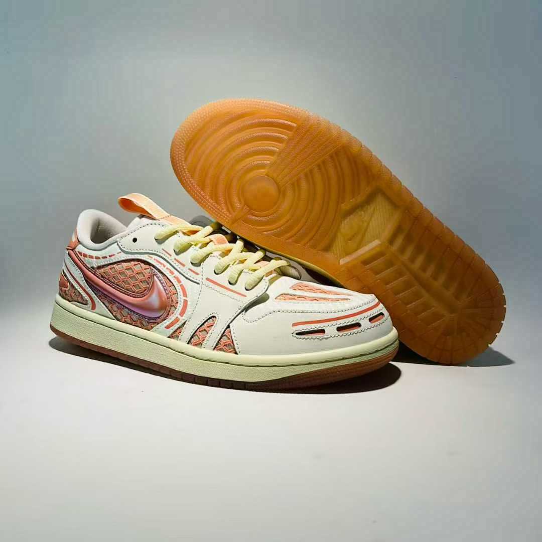 Nike Dunk Low Remastered White Vivid Orange Iridescent Scale Sneakers DX4357-100 - Image 8