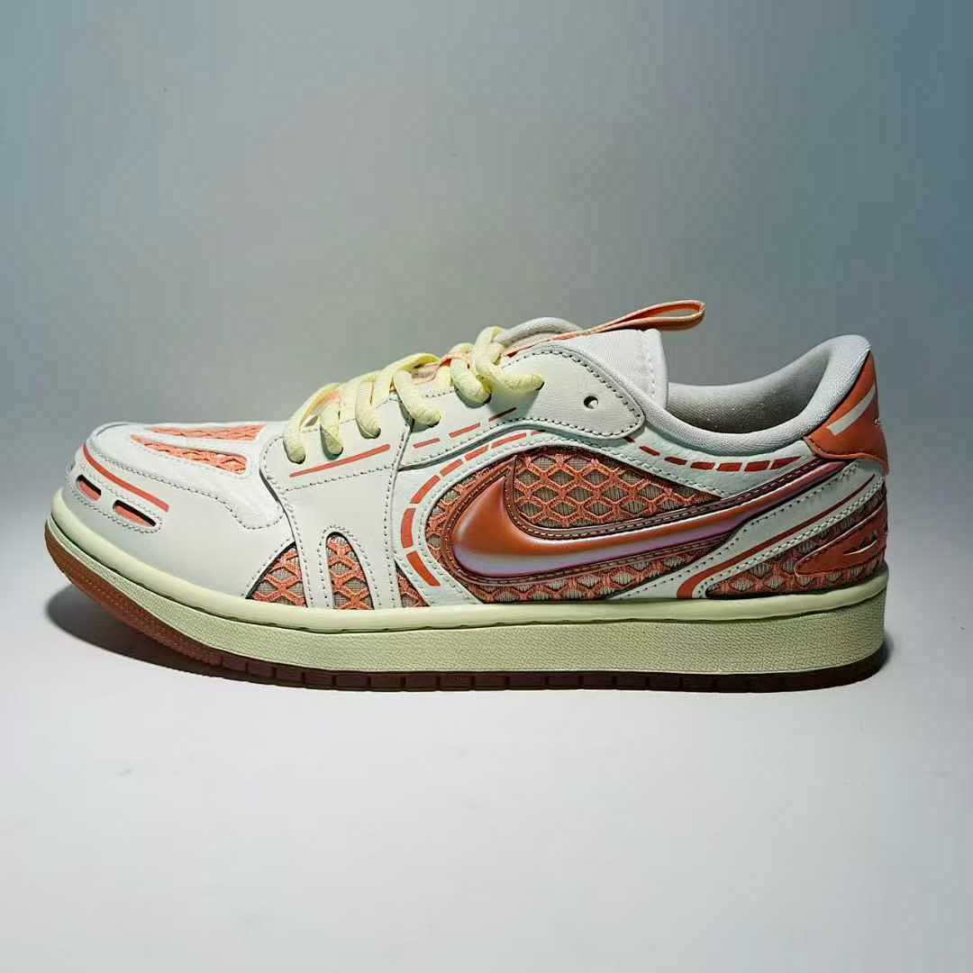 Nike Dunk Low Remastered White Vivid Orange Iridescent Scale Sneakers DX4357-100 - Image 9