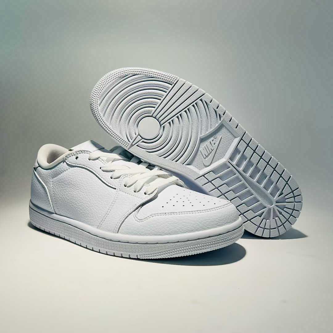Air Jordan 1 Low Triple White Sneakers 553558-130 DC0774-100 All White Leather Casual Shoes - Image 8