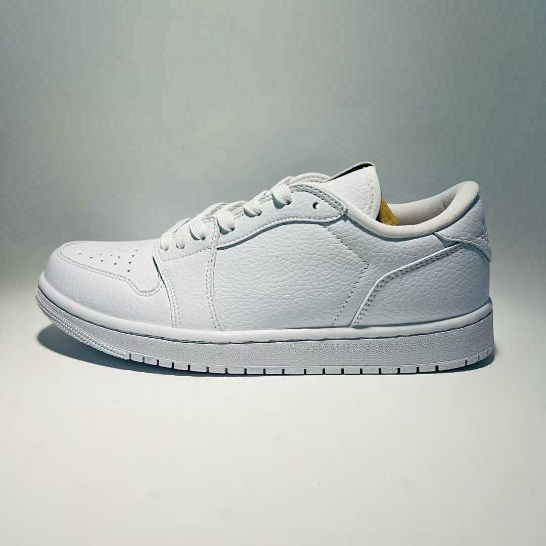Air Jordan 1 Low Triple White Sneakers 553558-130 DC0774-100 All White Leather Casual Shoes - Image 9