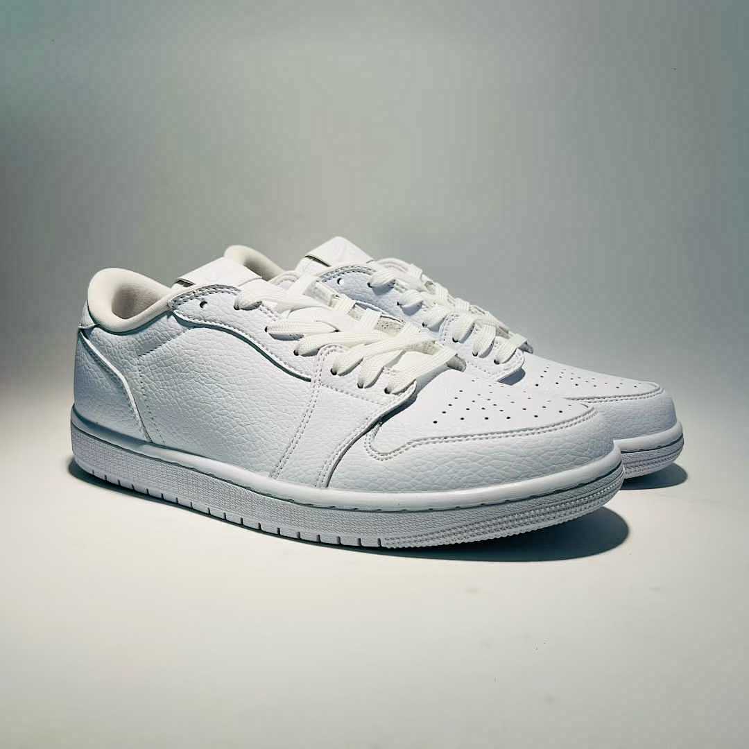 Air Jordan 1 Low Triple White Sneakers 553558-130 DC0774-100 All White Leather Casual Shoes - Image 10