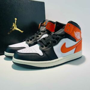Air Jordan 1 Mid "Starfish" Black White Orange DQ8426-000 Men's Women's Lifestyle Casual Basketball Sneakers Shoes