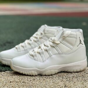 Air Jordan 11 Retro Premium Heiress Frost White Women's Sneakers 852625-100 - White/Metallic Silver/Sail Cream Shoes