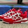 Louis Vuitton LV Trainer Sneaker Red White Monogram Mesh Luxury Shoes 1A9Z61