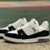Louis Vuitton LV Trainer Sneakers White Black Monogram Embossed Calfskin Patent Leather Luxury Low Top Designer Shoes