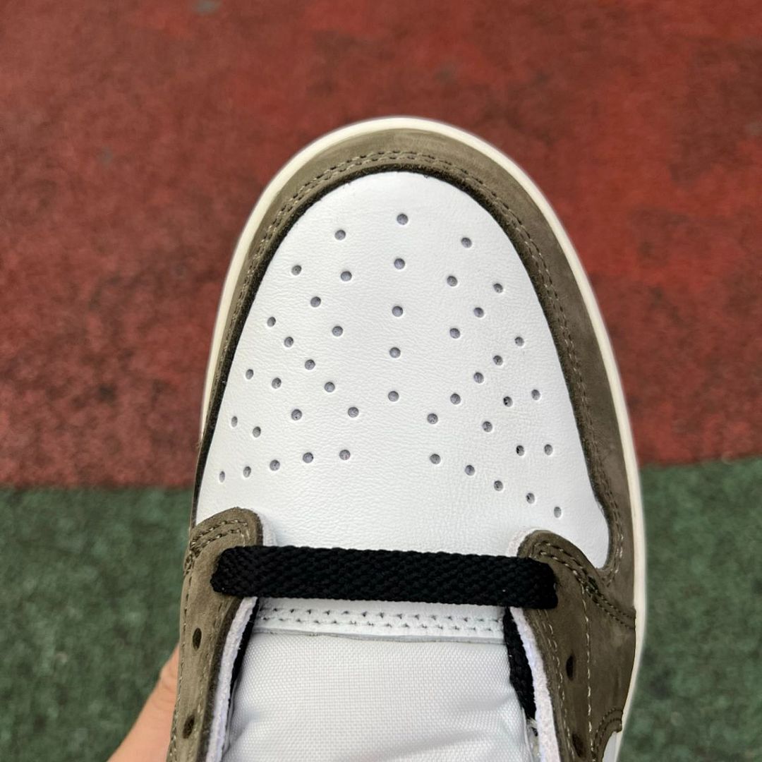 Travis Scott Nike Air Jordan 1 Low OG SP Olive White Black Sail Shoes Sneakers DZ4137-106 - Image 5