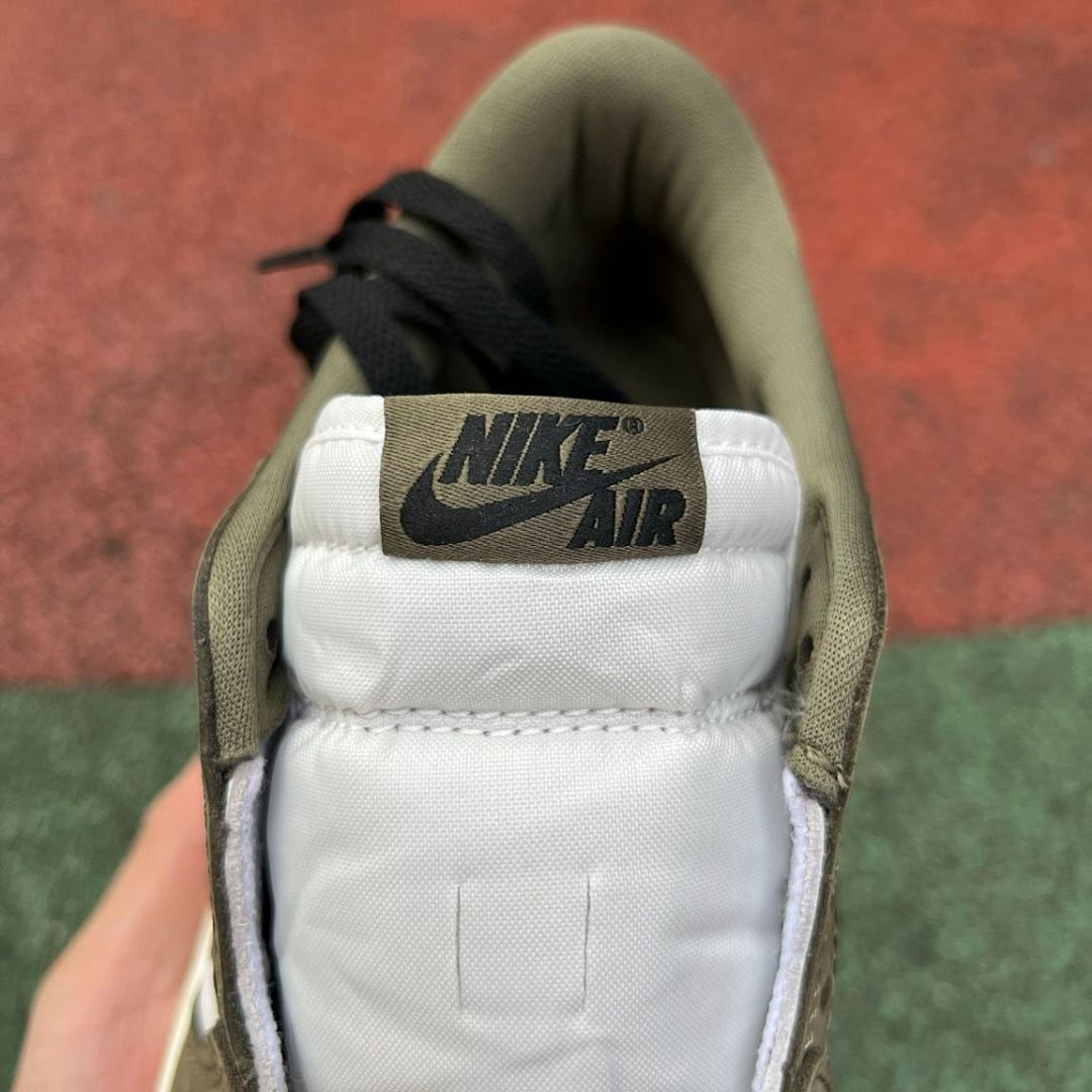 Travis Scott Nike Air Jordan 1 Low OG SP Olive White Black Sail Shoes Sneakers DZ4137-106 - Image 6