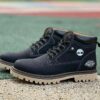 Men's Black Rugged Fashion Ankle Boots Lace-Up Outdoor Style Tan Sole FBK001