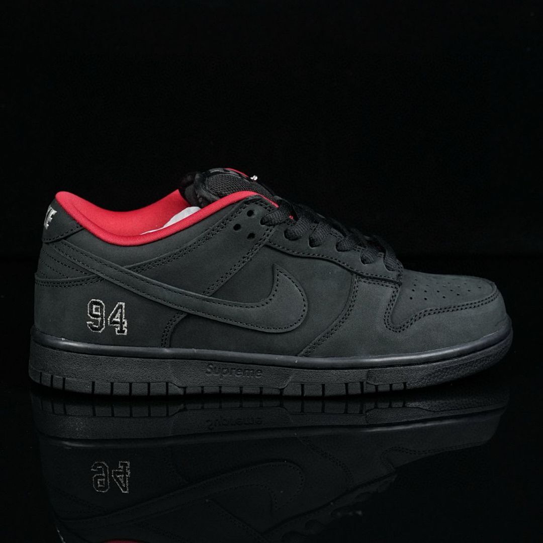 Nike SB Dunk Low Supreme '94 Black Red Sneakers Shoes (436329-001)