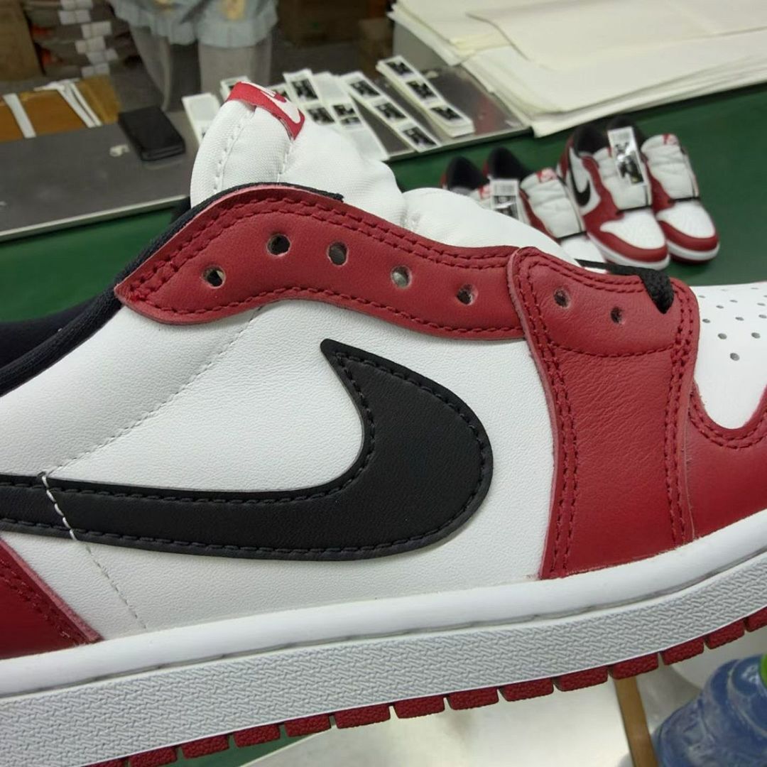 Nike Air Jordan 1 Low Gym Red White Black Sneakers 553558-605 - Image 3