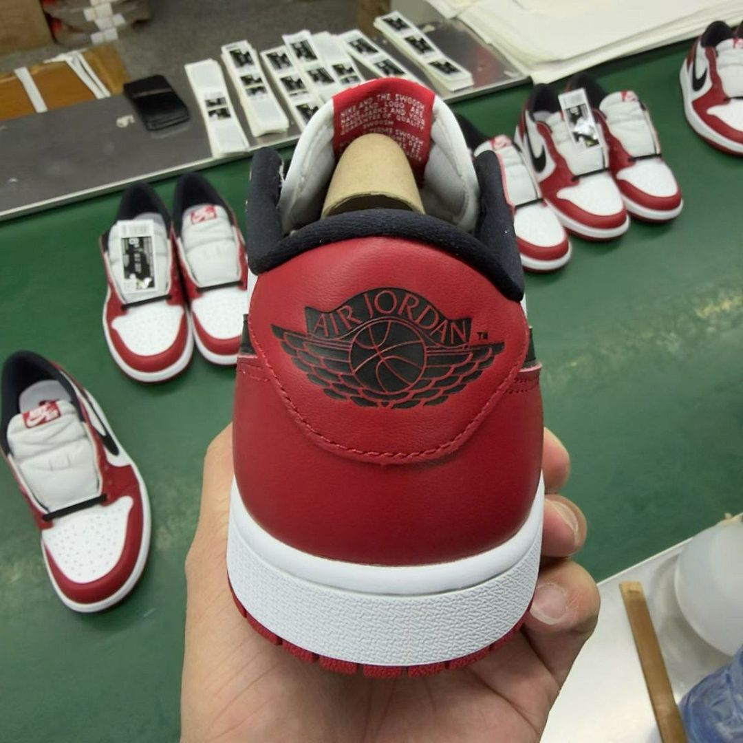 Nike Air Jordan 1 Low Gym Red White Black Sneakers 553558-605 - Image 4