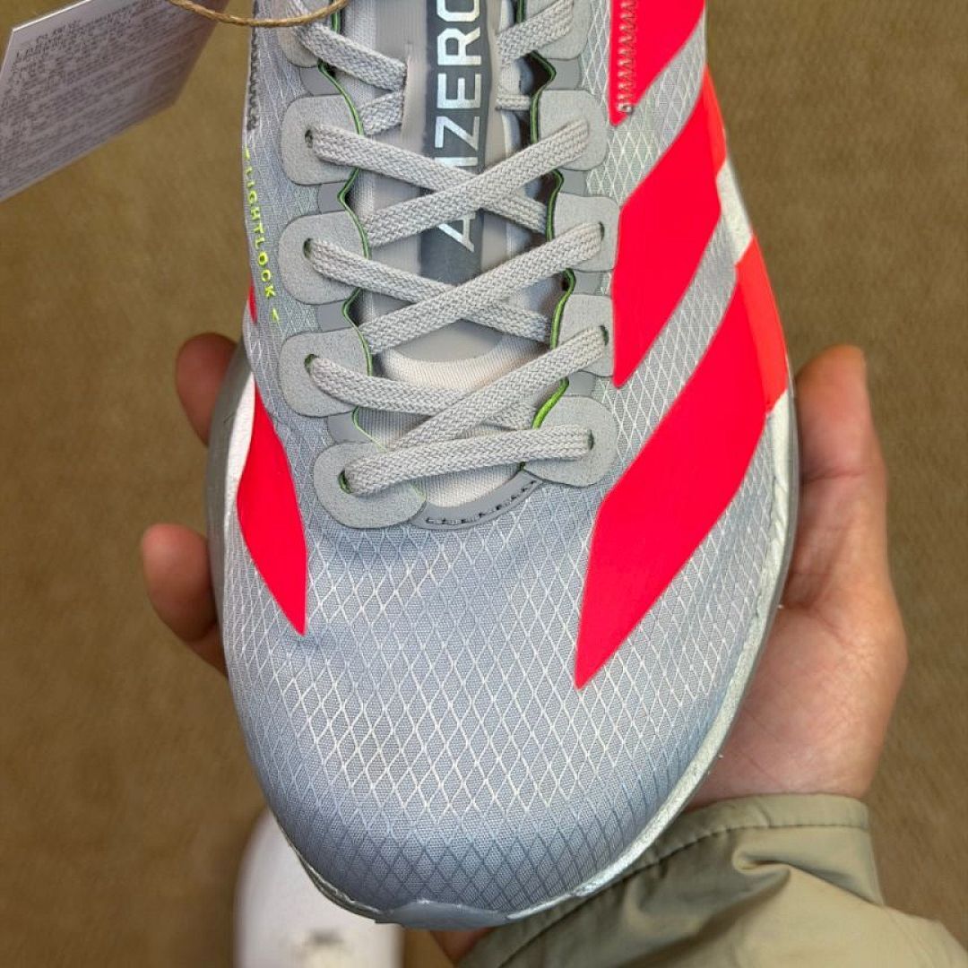Adidas Adizero Adios Pro 3 Lightstrike Pro Running Shoes Grey Six Solar Red Carbon GW5467 - Image 4