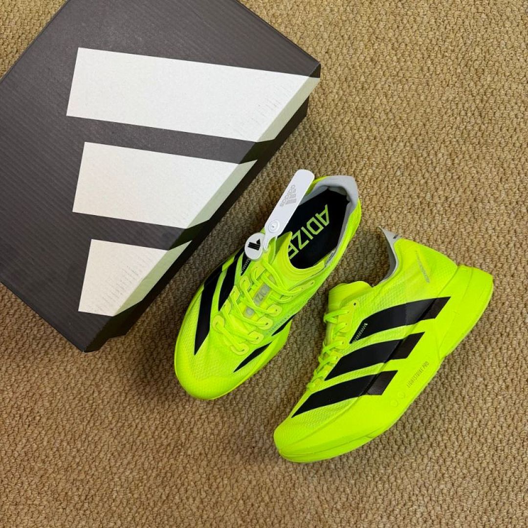 Adidas Adizero Adios Pro 3 Running Shoes Solar Yellow Core Black Lightstrike Pro Marathon Race Performance Training Sneakers (HQ3511) - Image 2