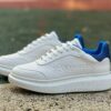 MQUEEN Oversized Platform Sneakers White Blue Leather Trainers