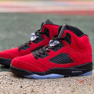 Air Jordan 5 Retro Raging Bull DD0587-600 Men's Varsity Red Suede Black Icy Sole Sneakers