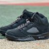 Air Jordan 5 Retro Black Cat CU6675-006 Men's Shoes Triple Black Stealth Premium Nubuck Basketball Sneakers