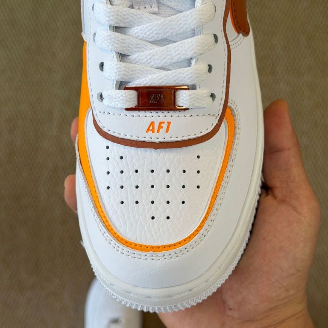 Nike Air Force 1 Shadow Women's White Orange Bronze Gradient Sneakers - Image 3