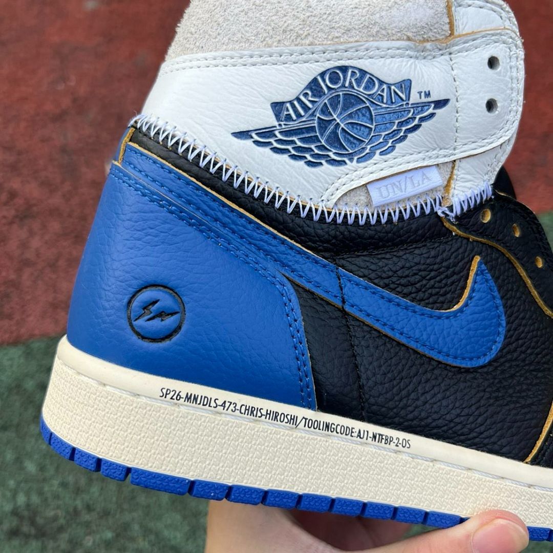 Air Jordan 1 Retro High OG SP Union LA x Fragment Design Royal Blue Black Toe Sample Men's Sneaker (SP26-MNJDLS-473-CHRIS-HIROSHI / TOOLINGCODE: AJ1-NTBF-J-005) - Image 4