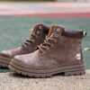 Timberland Men's Dark Brown Nubuck Waterproof Ankle Boots Stacked Lug Sole