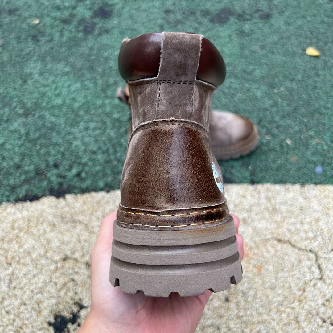 Timberland Men's Dark Brown Nubuck Waterproof Ankle Boots Stacked Lug Sole - Image 9