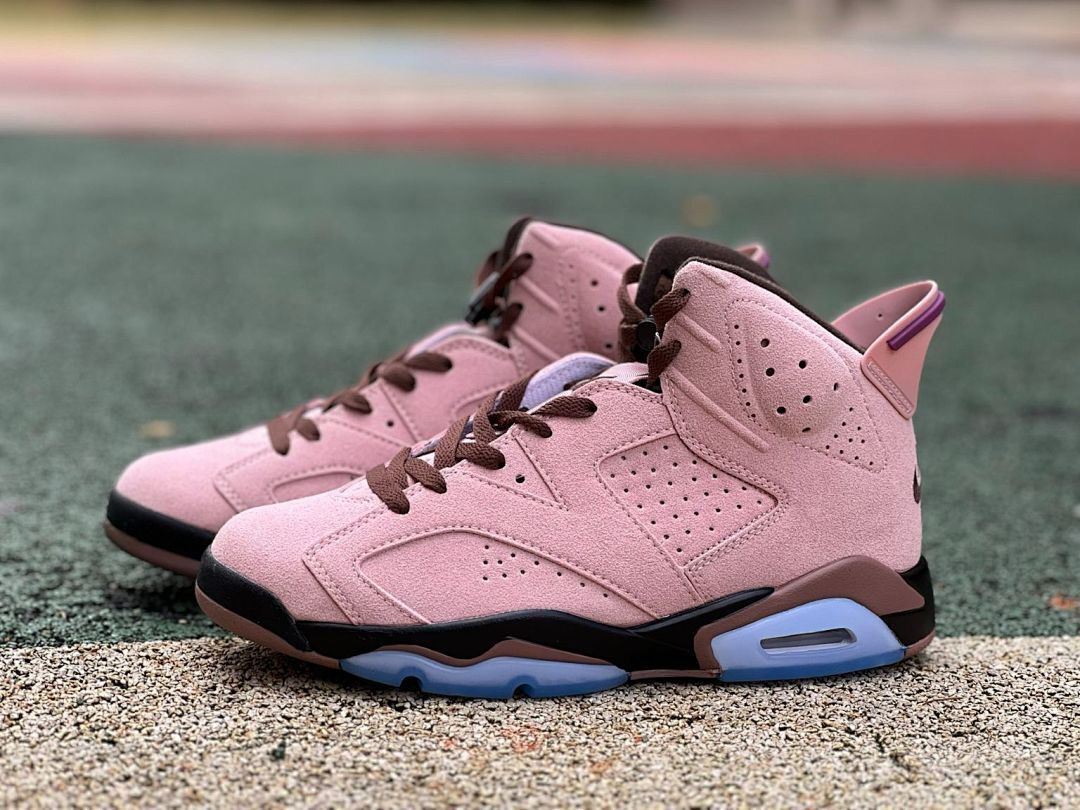 Air Jordan 6 Retro Travis Scott Pink Suede F&F Friends & Family Limited Edition Sneakers