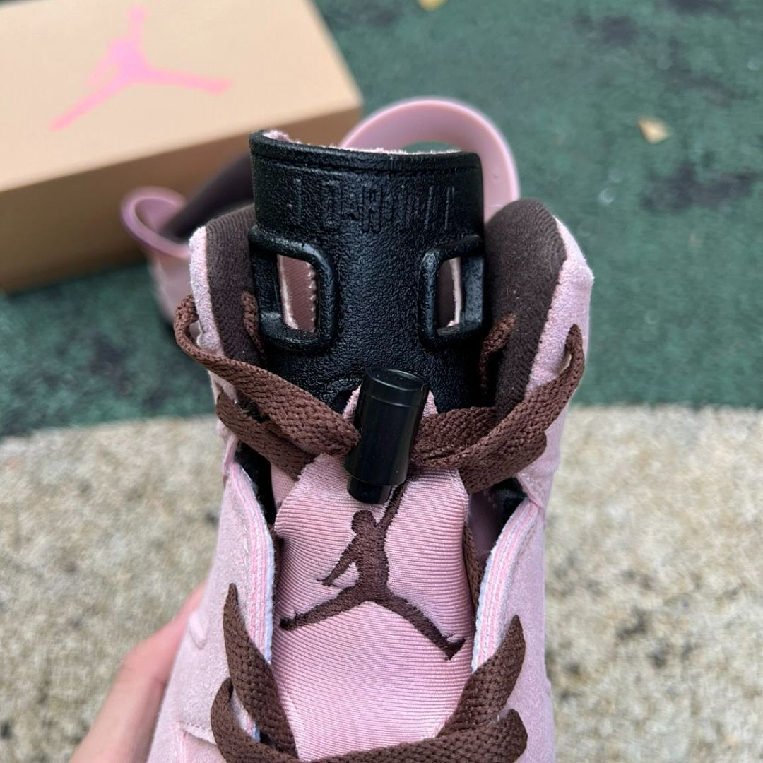 Air Jordan 6 Retro Travis Scott Pink Suede F&F Friends & Family Limited Edition Sneakers - Image 5