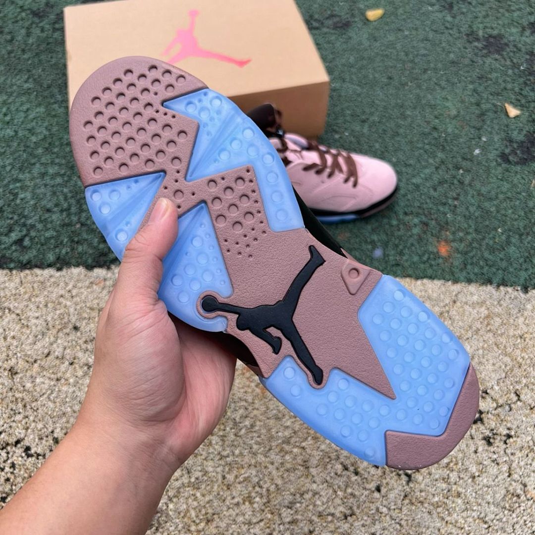 Air Jordan 6 Retro Travis Scott Pink Suede F&F Friends & Family Limited Edition Sneakers - Image 6