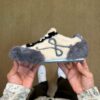 LOEWE Flow Runner Shearling Sneakers Ecru Dark Grey Luxury Designer Trainers