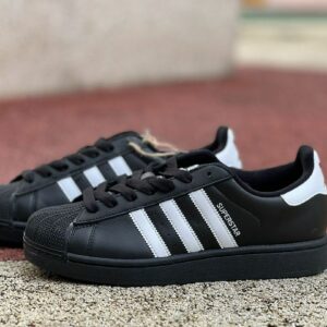 Adidas Superstar Black White Shell Toe Sneakers Black Sole