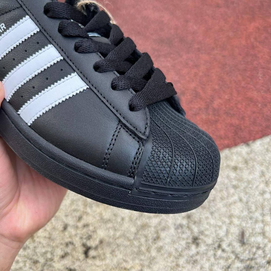 Adidas Superstar Black White Shell Toe Sneakers Black Sole - Image 4