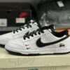 Nike Dunk Low Stüssy White Black Red Mini Swoosh