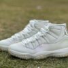Air Jordan 11 Retro White Iridescent Metallic Silver Vast Grey GS Sneakers 378038-100