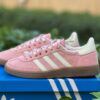 Adidas Handball Spezial IF6561 Women's Clear Pink Suede Cloud White Stripes Gum Sole Retro Sneakers Trainers Shoes