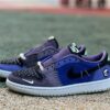 Nike Air Jordan 1 Low Ghost Purple Stitched Skull Patch Sneakers