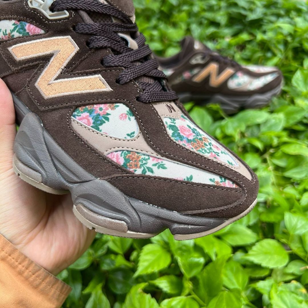 New Balance 9060 Brown Floral Multi-Color Sneakers U9060FWB - Image 3