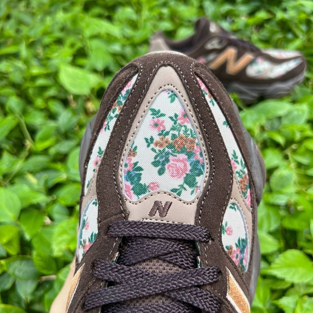 New Balance 9060 Brown Floral Multi-Color Sneakers U9060FWB - Image 4
