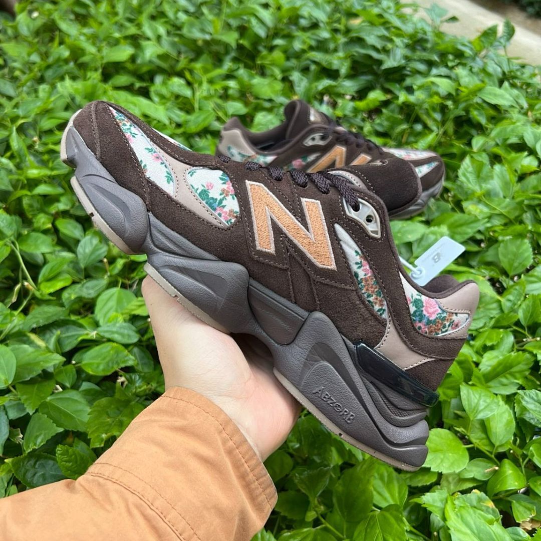 New Balance 9060 Brown Floral Multi-Color Sneakers U9060FWB - Image 7