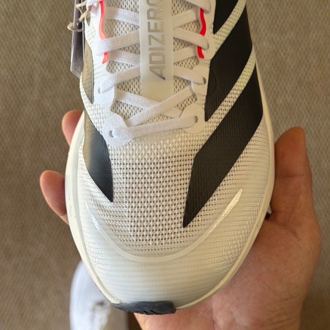 Adidas Adizero Adios Pro 3 Men's Running Race Shoes Cloud White Core Black Solar Red Lightstrike Pro Carbon Plate HQ8438 - Image 7
