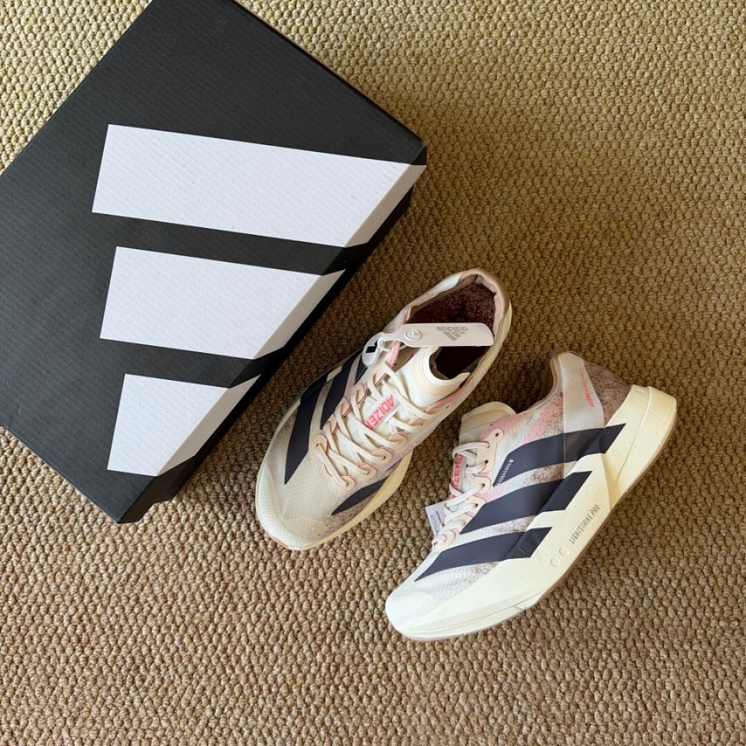 Adidas Adizero Adios Pro 4 Running Shoes White Preloved Lilac Preloved Red GW7896 - Image 2