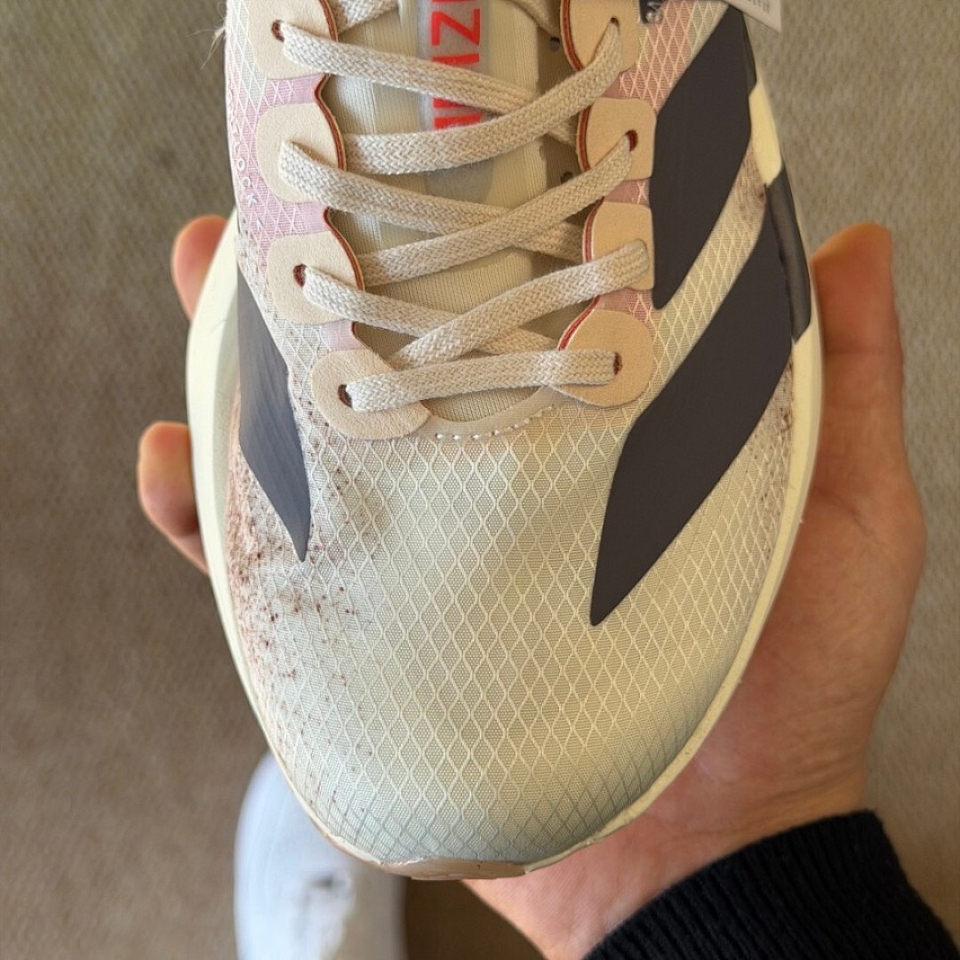 Adidas Adizero Adios Pro 4 Running Shoes White Preloved Lilac Preloved Red GW7896 - Image 5