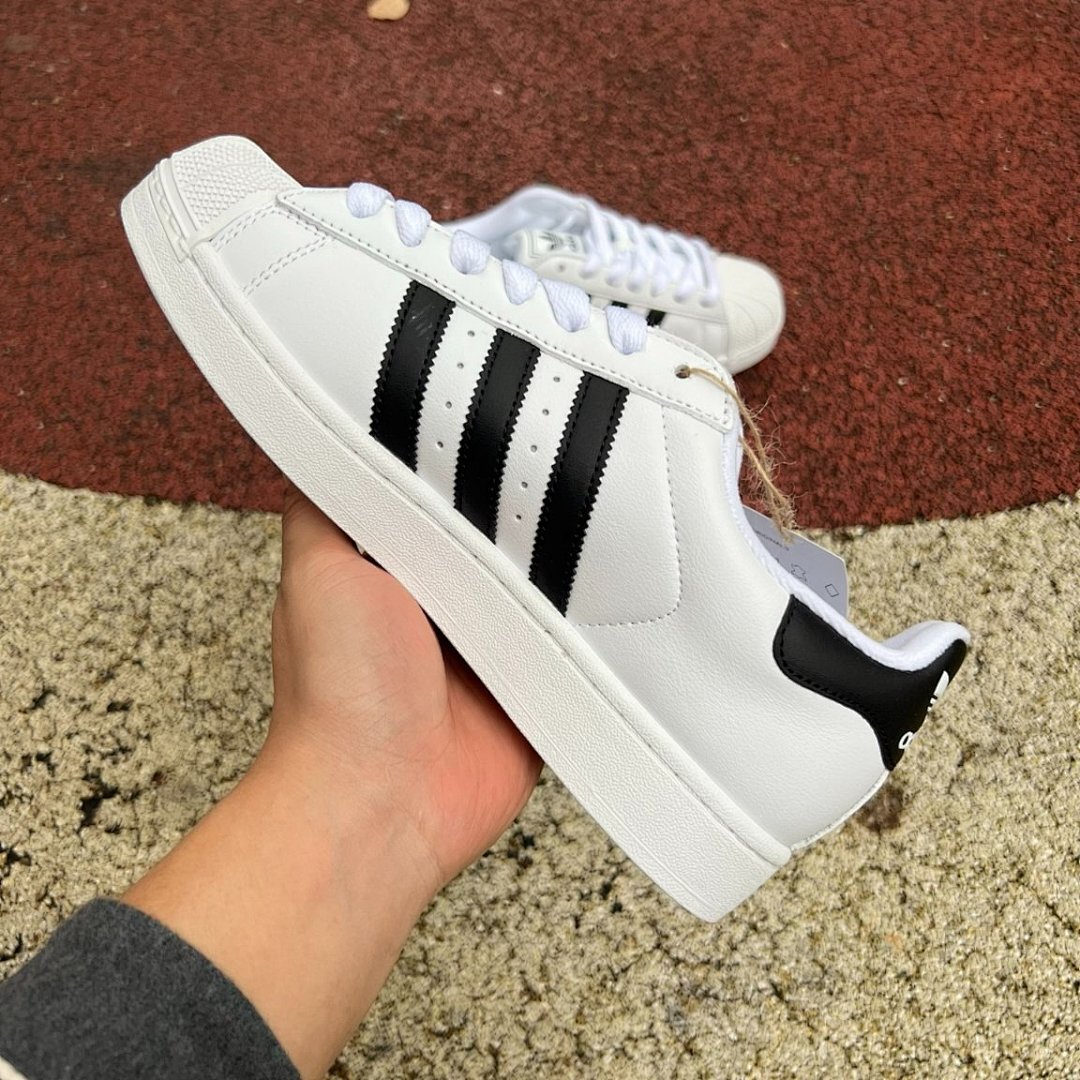 Adidas Superstar White Black Classic Shell Toe Sneakers - Image 8