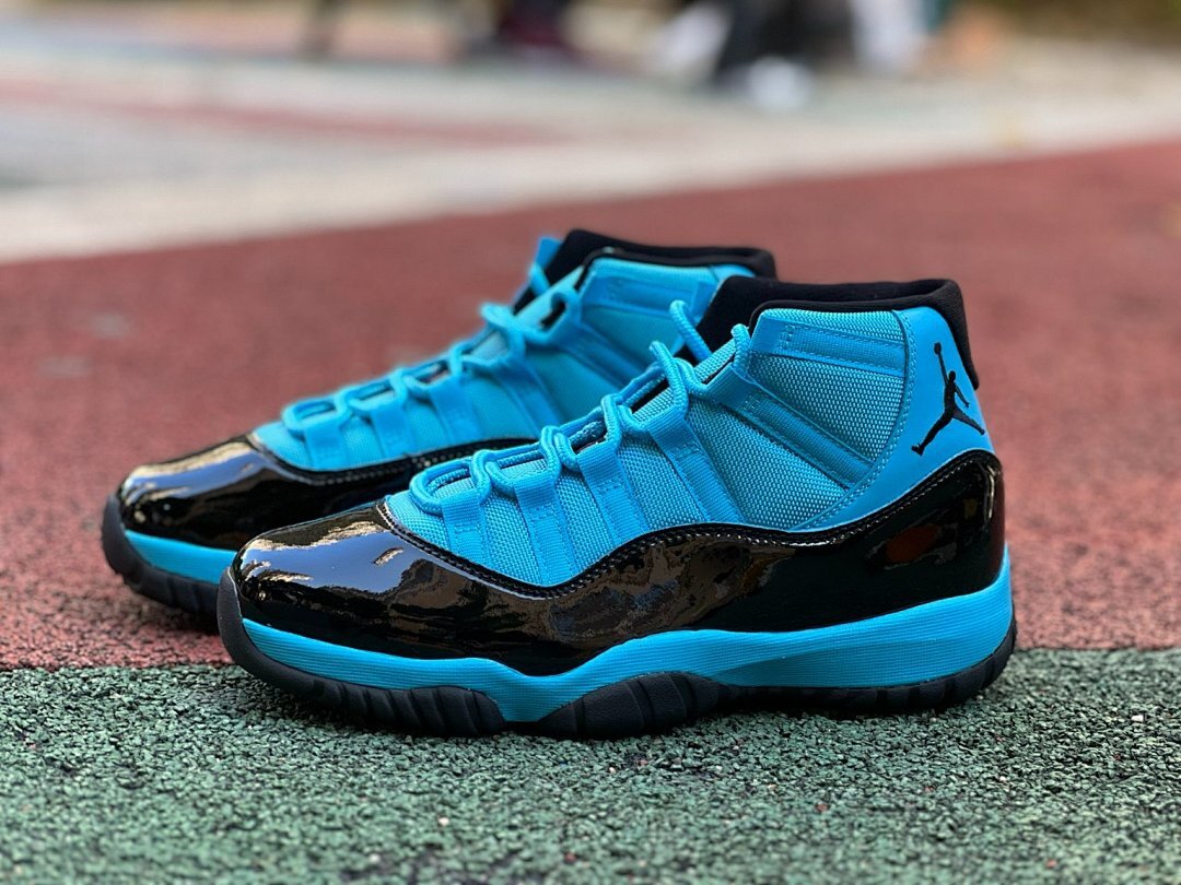 Air Jordan 11 Retro "Pantone" University Blue Black Patent Leather Sneakers Shoes 683072-405
