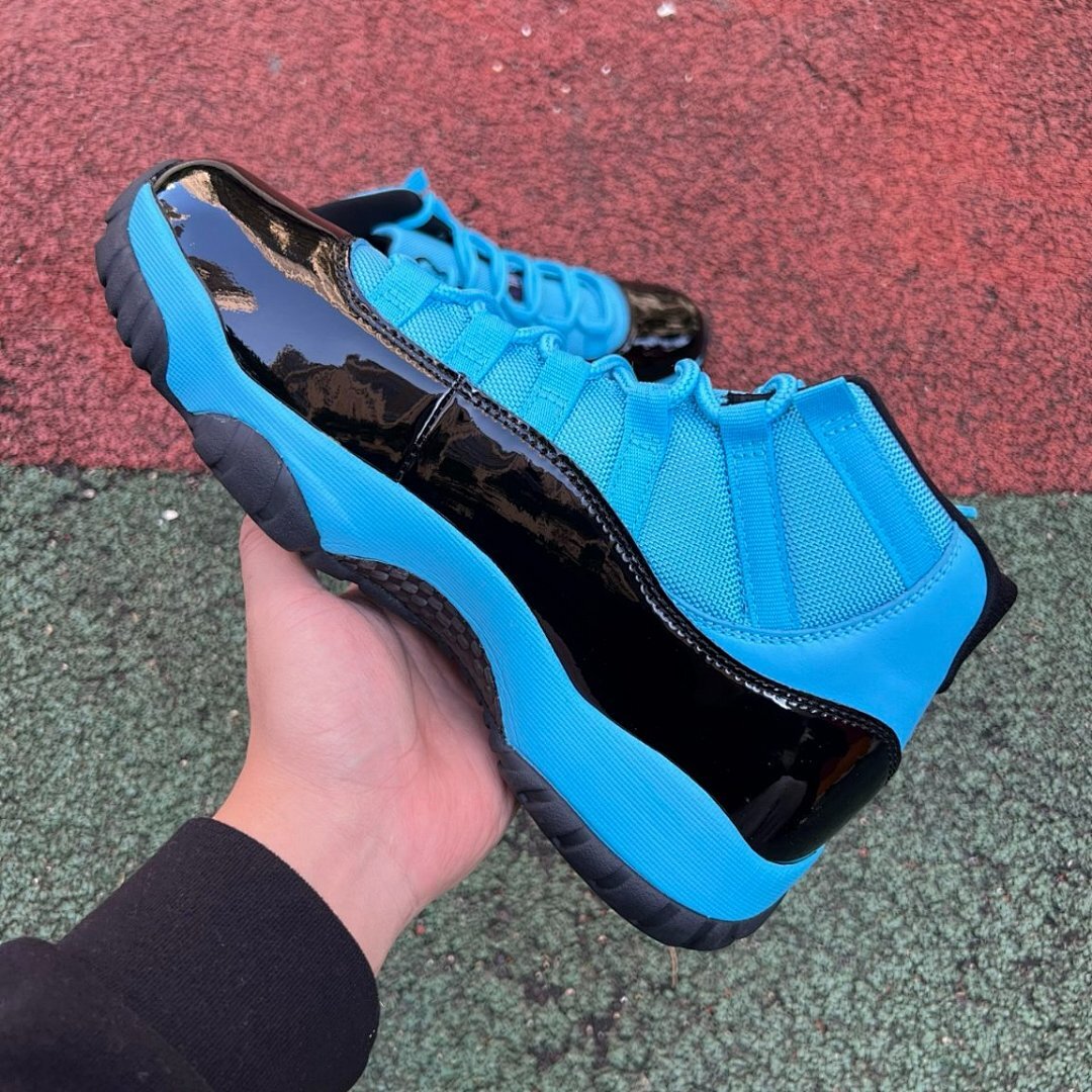 Air Jordan 11 Retro "Pantone" University Blue Black Patent Leather Sneakers Shoes 683072-405 - Image 8