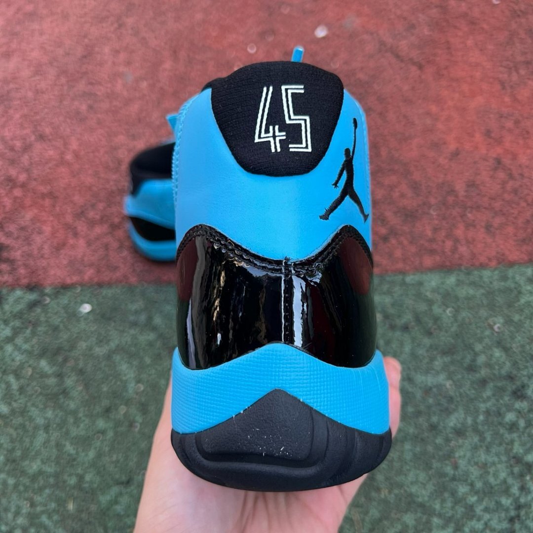 Air Jordan 11 Retro "Pantone" University Blue Black Patent Leather Sneakers Shoes 683072-405 - Image 9