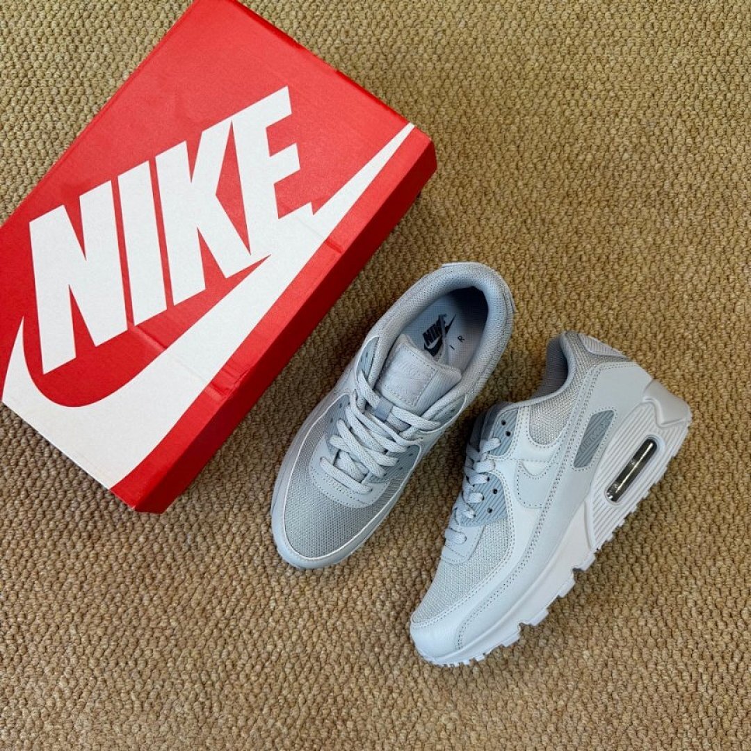 Nike Air Max 90 Pure Platinum Light Grey White Trainers Sneakers - DJ6205-100 - Image 2
