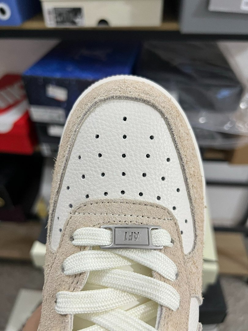 Nike Air Force 1 Low Fauna Brown Sail Light Gum Brown Shaggy Suede Leather Sneakers AF1 DV7584-100 - Image 4